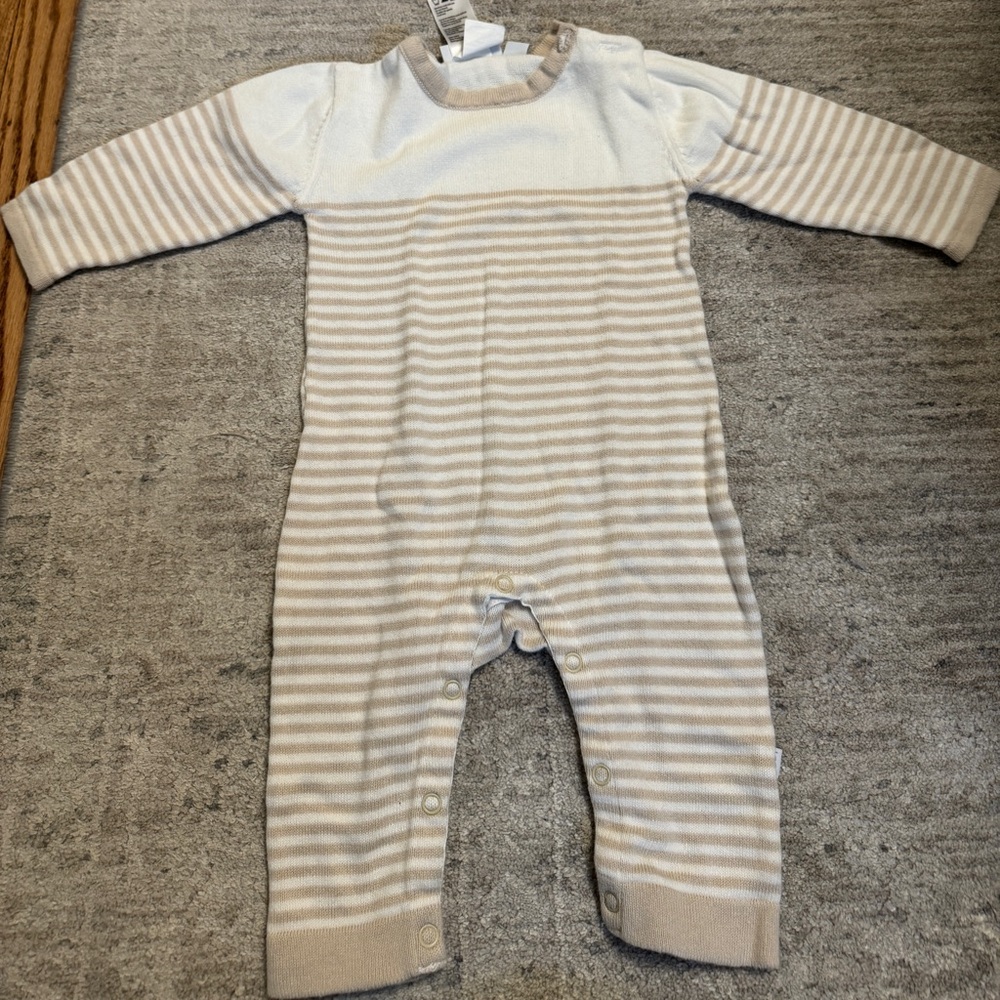 Elegant Baby Cream and Tan Onesie